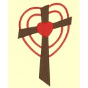 Croix coeur brodée