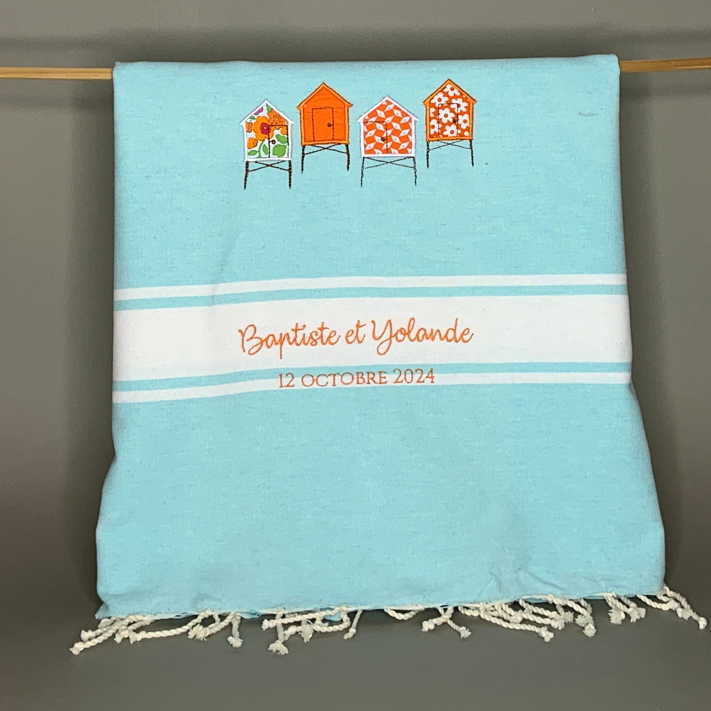 Fouta enfant vert d'eau