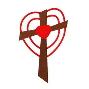 011 - Croix cœur en applique