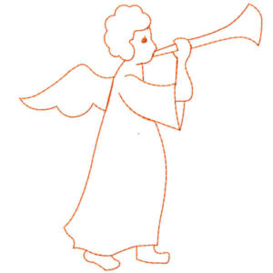 024e - Ange - trompette - redwork