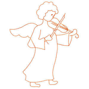 024f - Ange - violon - redwork