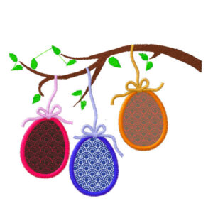 450 - Œuf de Pâques - branche - applique