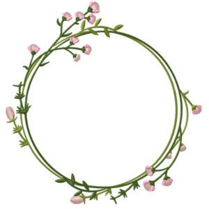492 - Cercle - couronne de fleurs - 8 x 8