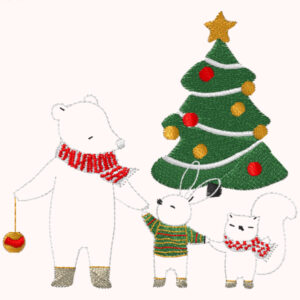 704 - 3 animaux sapin