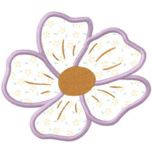 721 - Fleur avec tissu appliqué
