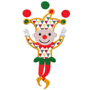 725 - Clown avec tissu appliqué