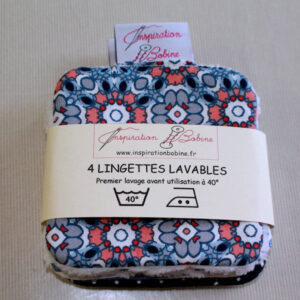 4 lingettes carrées lavables