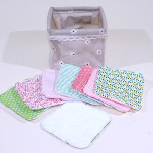 Panier de 8 lingettes lavables