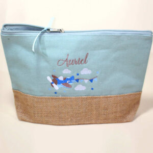 Trousse jute bicolore